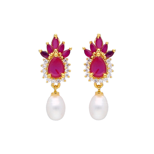 J Pearls Sparkle Pearl Earrings - Real Pearl Jewelry - Distacart