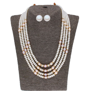 J Pearls 4 Line 4-5Mm Oval Pearl Set - Real Pearl Jewelry - Distacart