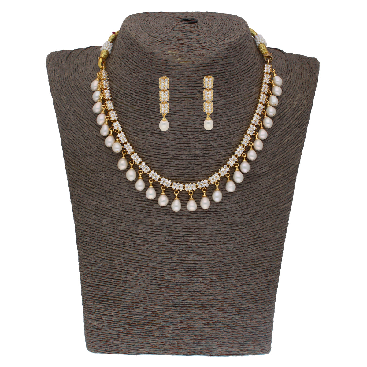 J Pearls Shine Stone Pearl Necklace - Real Pearl Jewelry - Distacart