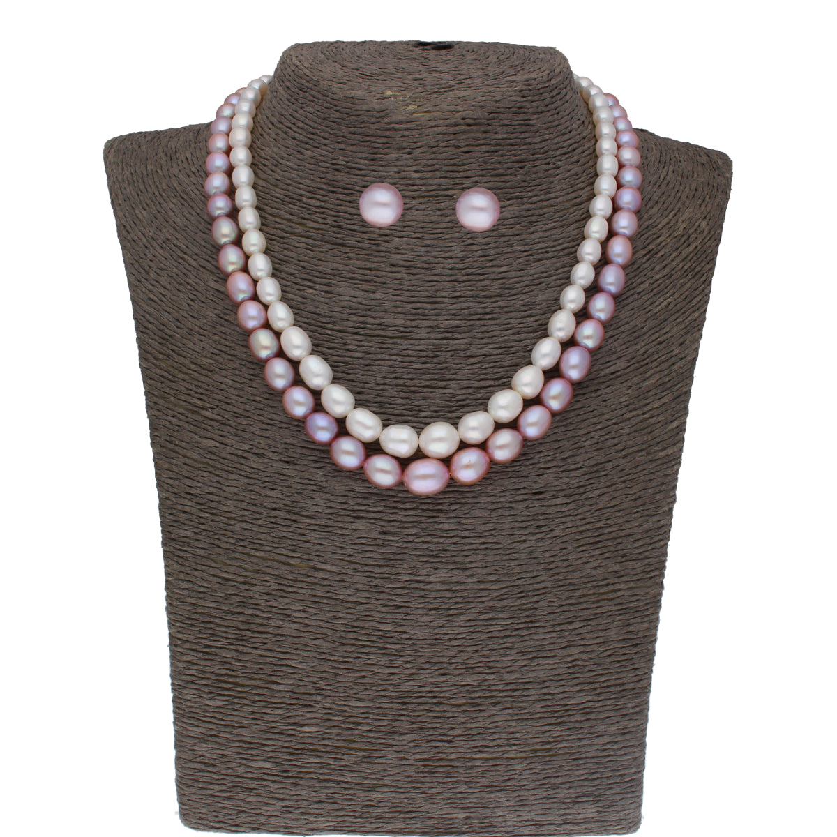 J Pearls Pahal 2 Lines Pearl Necklace Set - Real Pearl Jewelry - Distacart