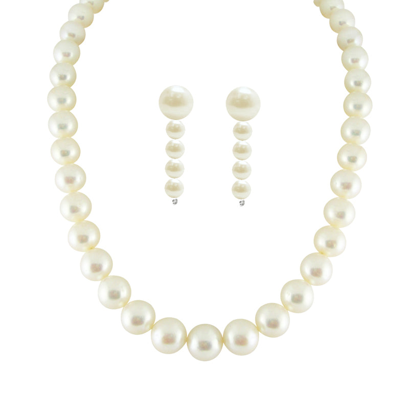 J Pearls Single Line Pearls Set - Real Pearl Jewelry - Distacart