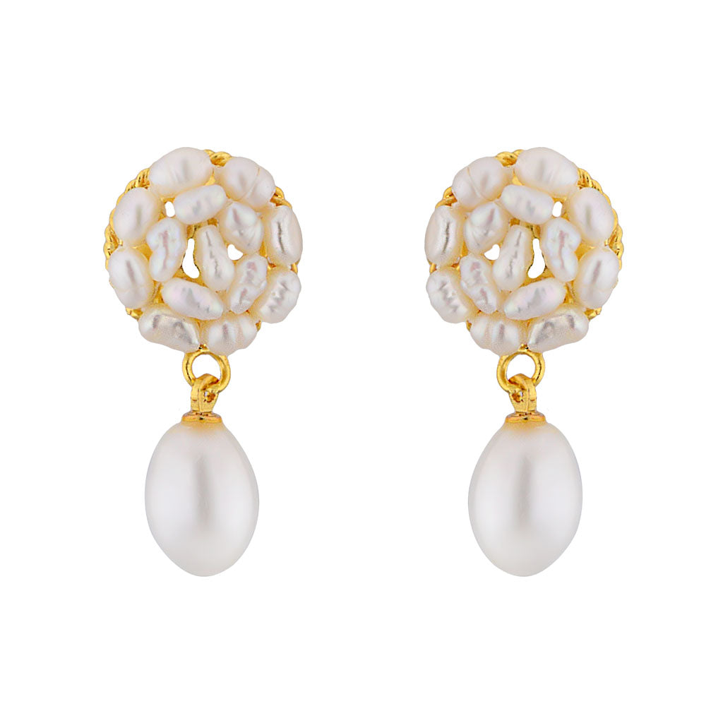 J Pearls Aura Drop Pearl Earrings - Real Pearl Jewelry - Distacart