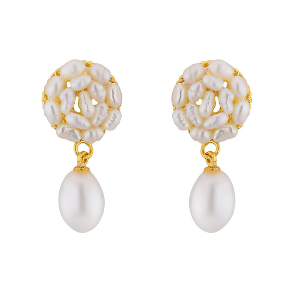 J Pearls Aura Drop Pearl Earrings - Real Pearl Jewelry - Distacart