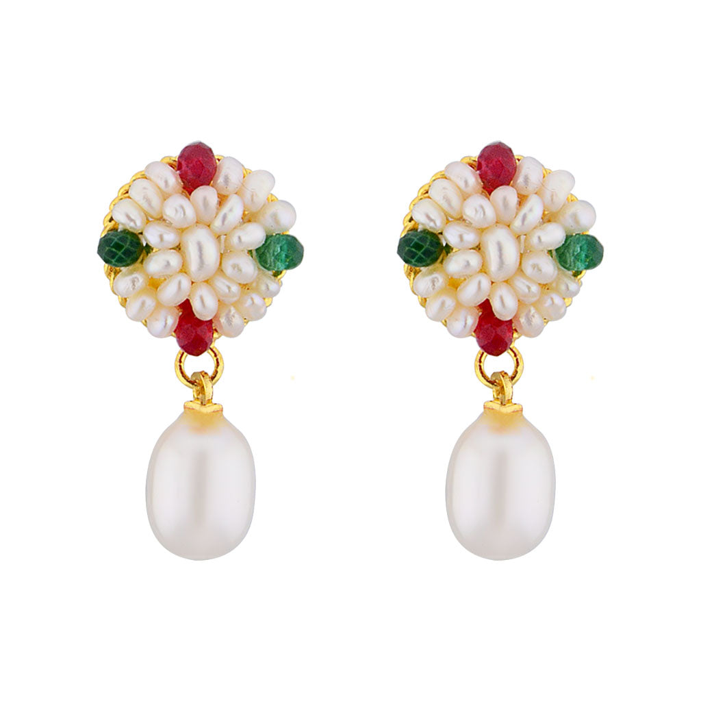 J Pearls Graceful Drop Pearl Earrings - Real Pearl Jewelry - Distacart