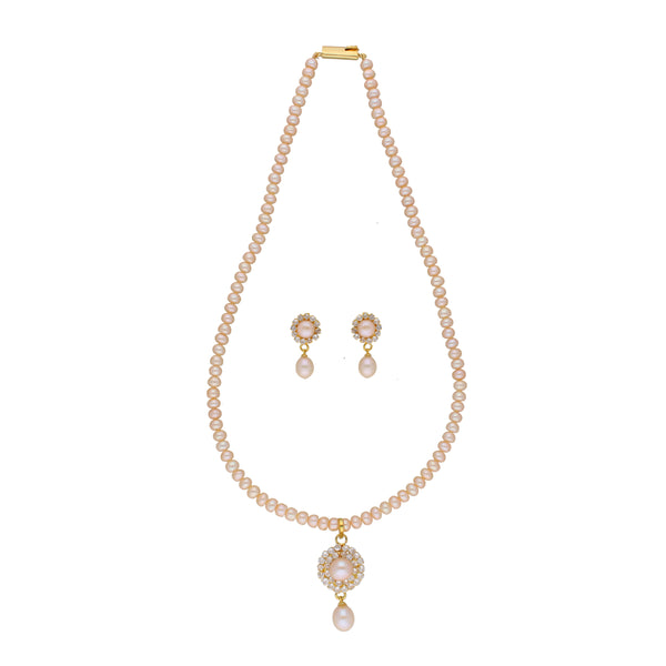 J Pearls Qushi 1 Line Button Pearl Set - Real Pearl Jewelry - Distacart