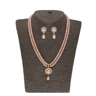 J Pearls Siddhi 2 Lines Button Pearl Set - Real Pearl Jewelry - Distacart