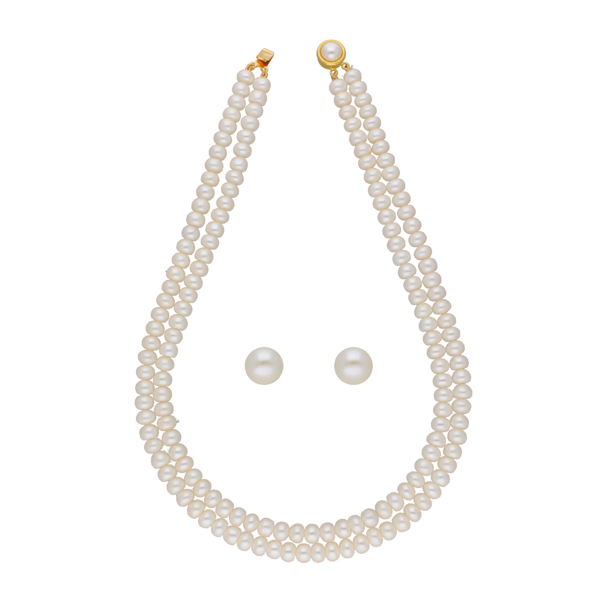 J Pearls Eeshani 2 Lines Pearl Necklaces - Real Pearl Jewelry - Distacart
