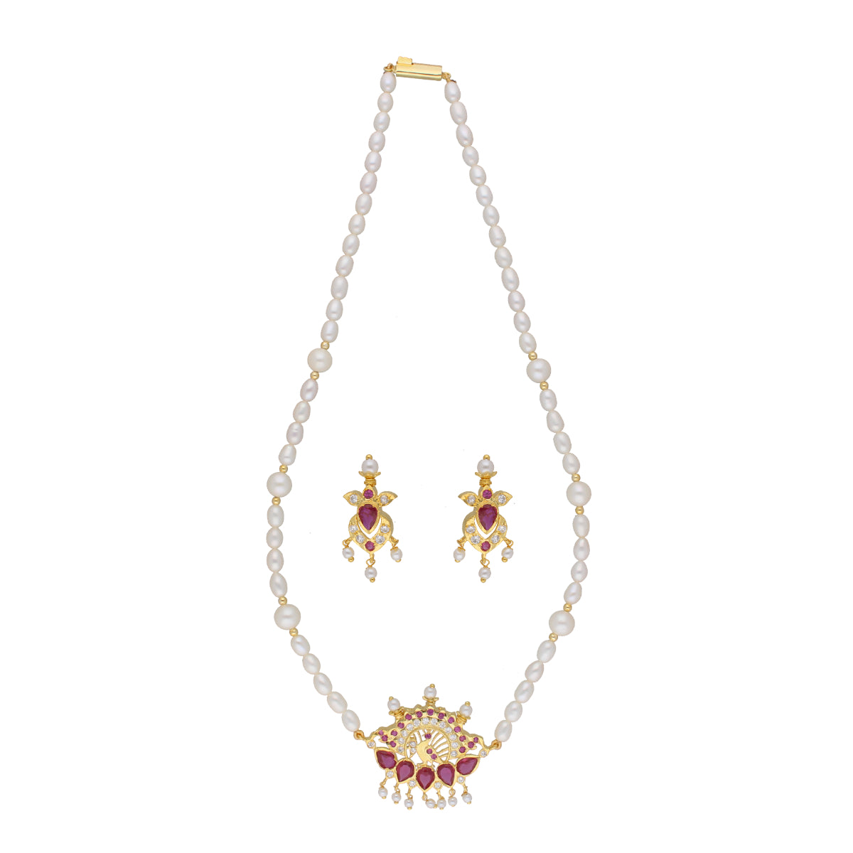 J Pearls Fancy 1 Line Oval Pearl Necklaces - Real Pearl Jewelry - Distacart