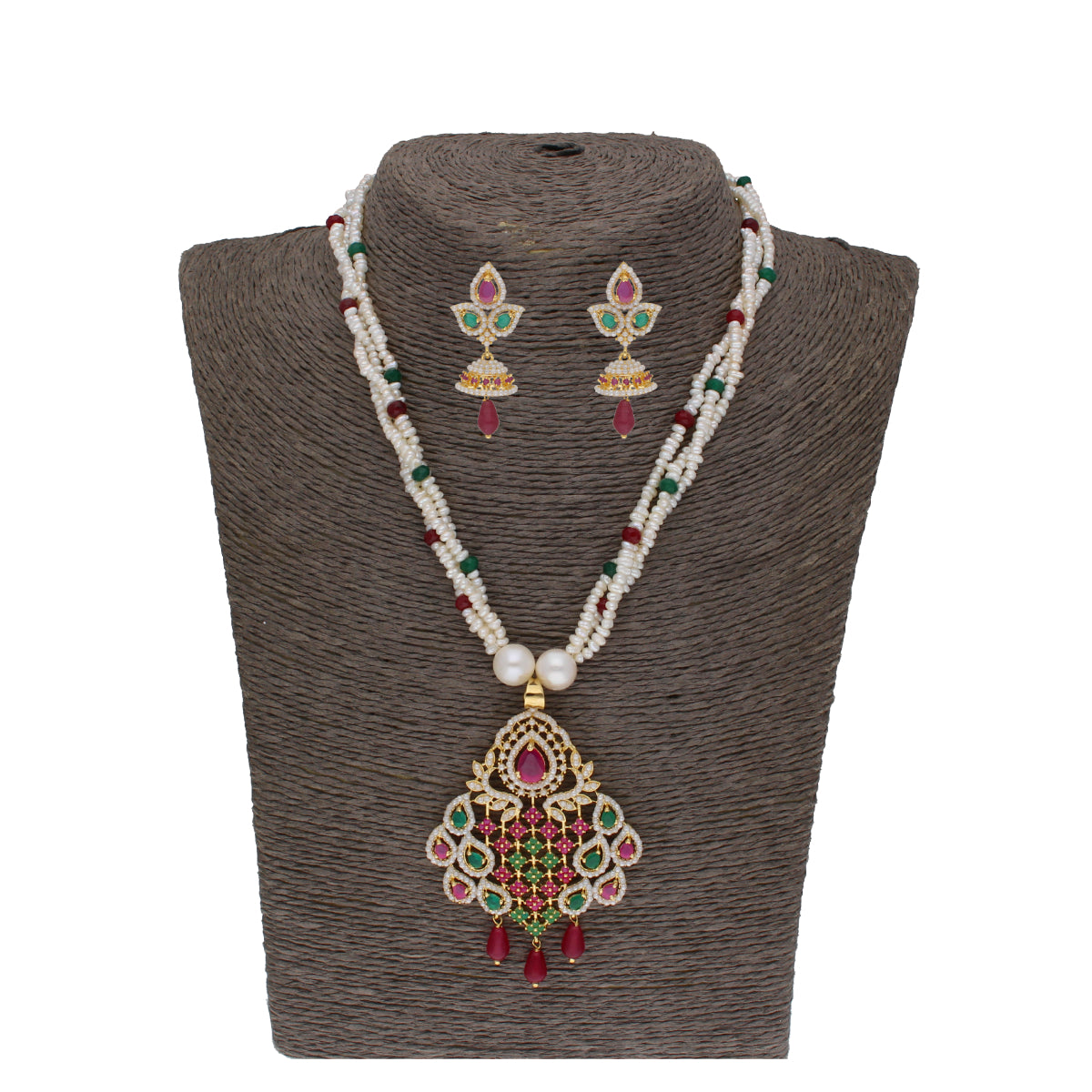 J Pearls Gamini 3 Lines Seed Pearl Necklaces - Real Pearl Jewelry - Distacart