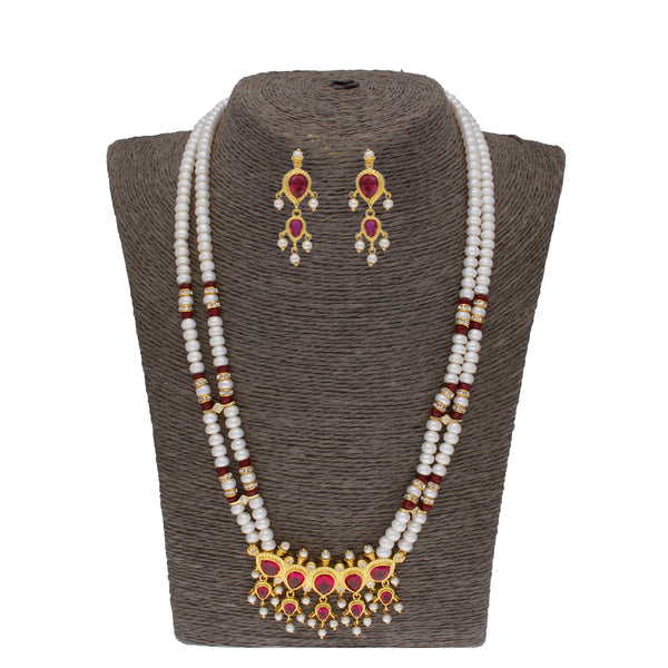 J Pearls Lajita 2 Lines Oval Pearl Necklaces - Real Pearl Jewelry - Distacart