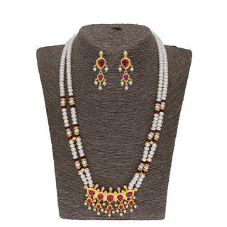 J Pearls Lajita 2 Lines Oval Pearl Necklaces - Real Pearl Jewelry - Distacart