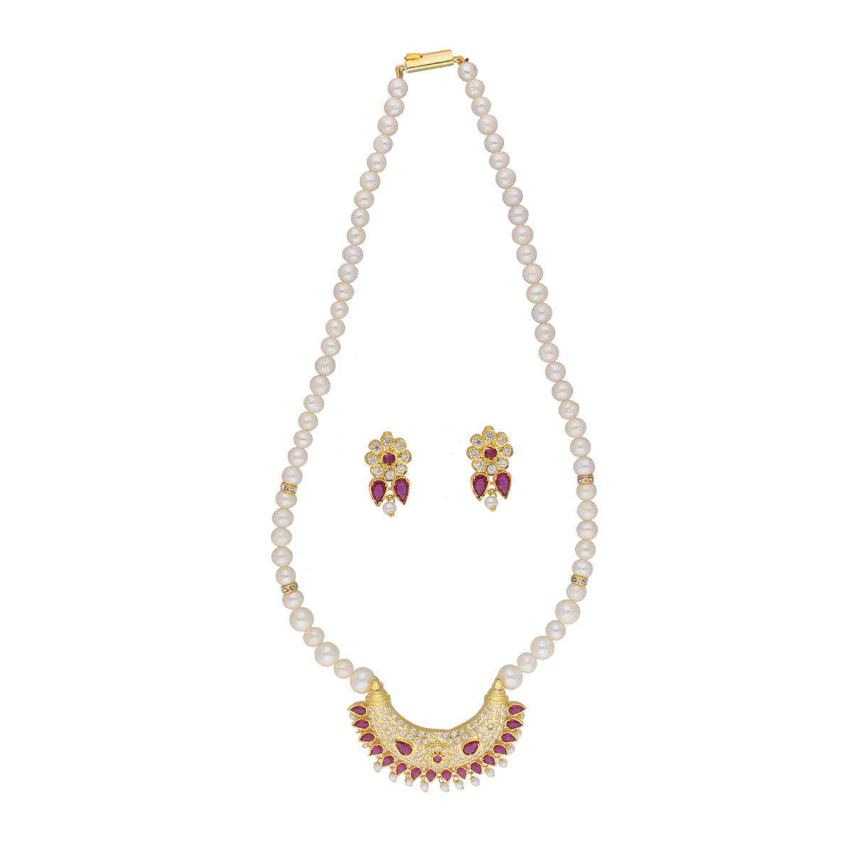 J Pearls Ehani 1 Line Oval Pearl Necklaces - Real Pearl Jewelry - Distacart