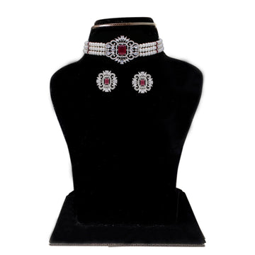J Pearls Jabala 3 Lines Button Choker Set - Real Pearl Jewelry - Distacart