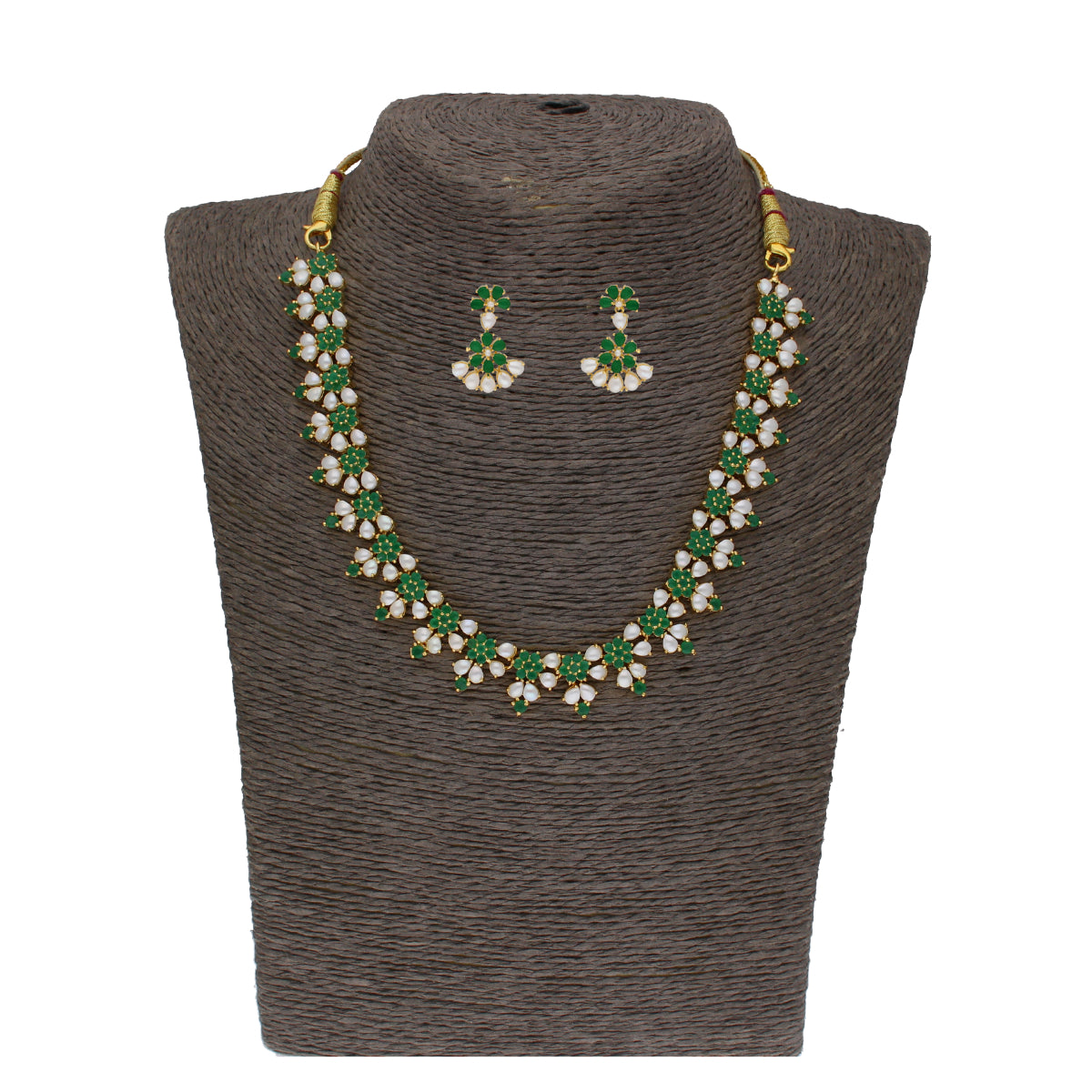J Pearls Lopa 1 Line Oval Necklace Set - Real Pearl Jewelry - Distacart