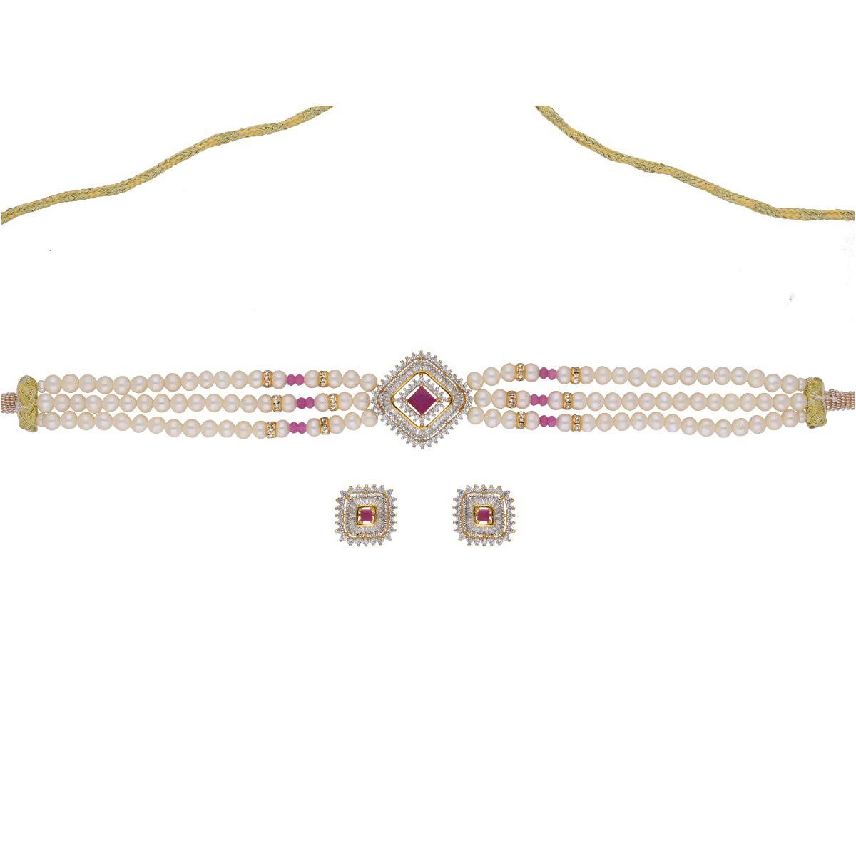 J Pearls Falguni Pearl Choker - Real Pearl Jewelry - Distacart