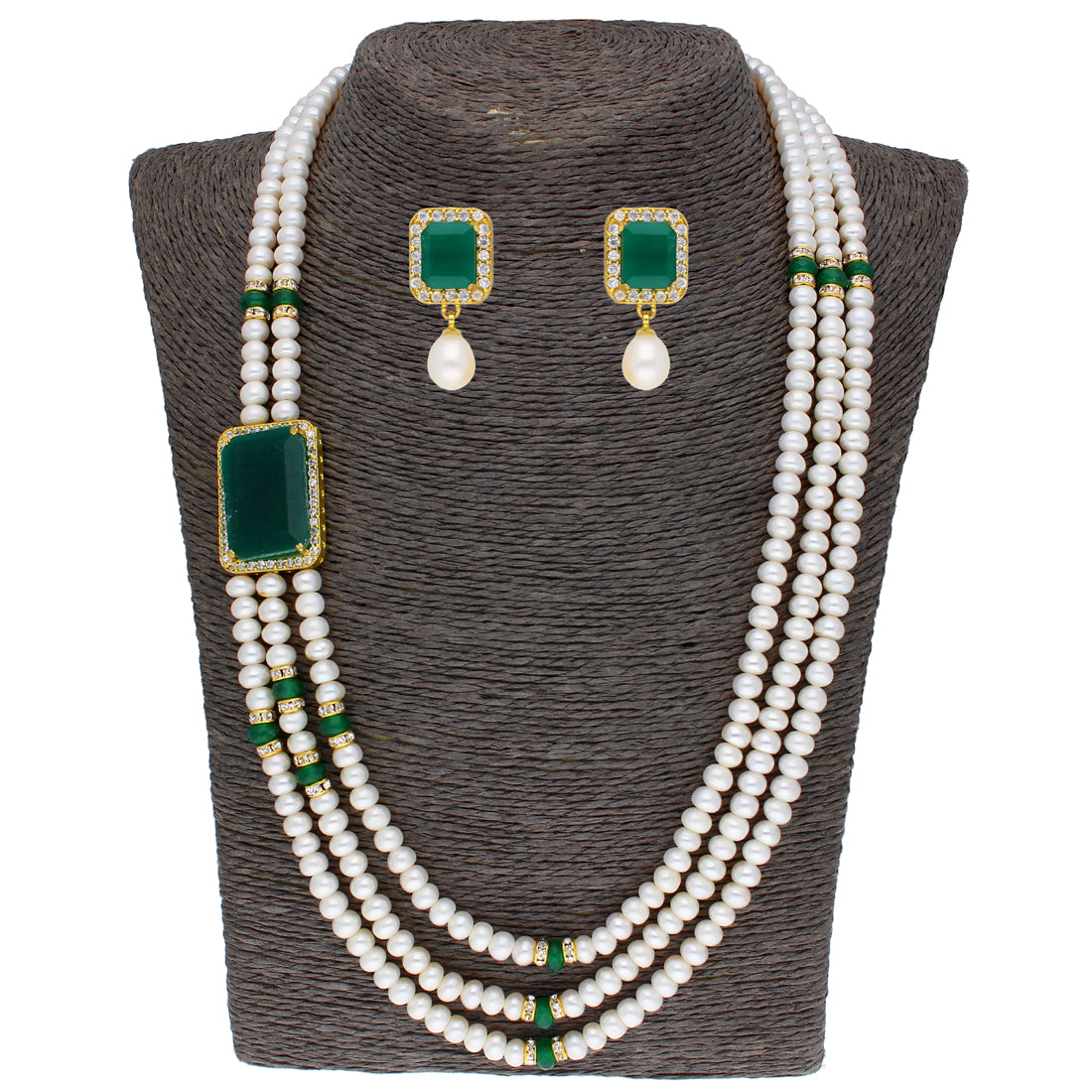 J Pearls Eye-Catching 3 String Necklace Set - Real Pearl Jewelry - Distacart