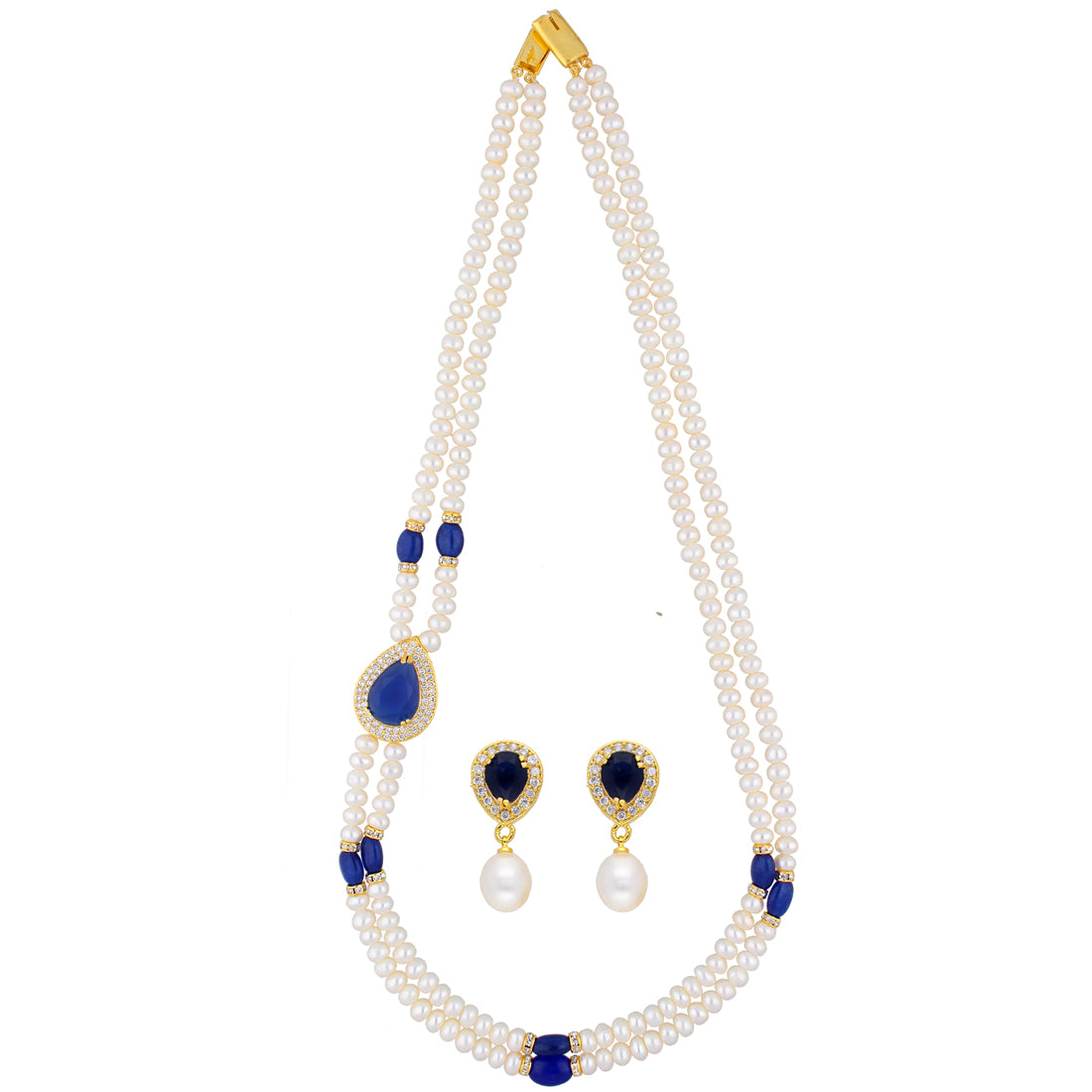 J Pearls Celebrated 2 String Necklace Set - Real Pearl Jewelry - Distacart