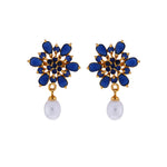 Thumbnail for J Pearls Semi Precious Blue Stone Drop Earrings - Real Pearl Jewelry - Distacart
