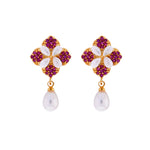 Thumbnail for J Pearls Flower Drop Earrings - Real Pearl Jewelry - Distacart