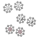 Thumbnail for J Pearls Combo Of 3 Pairs Flower Shining Earrings - Real Pearl Jewelry - Distacart