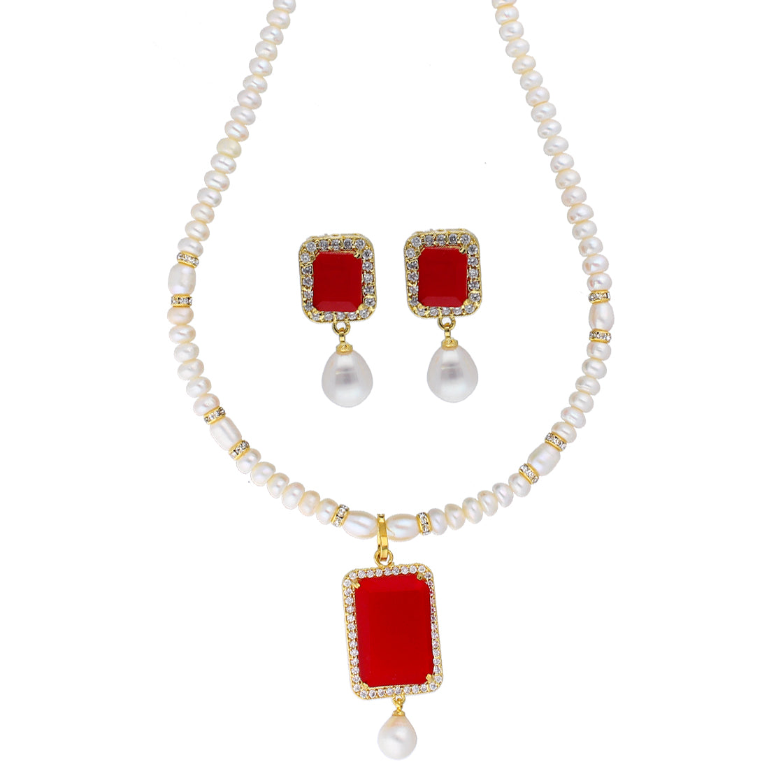 J Pearls Sara Pearl Pendant Set - Real Pearl Jewelry - Distacart