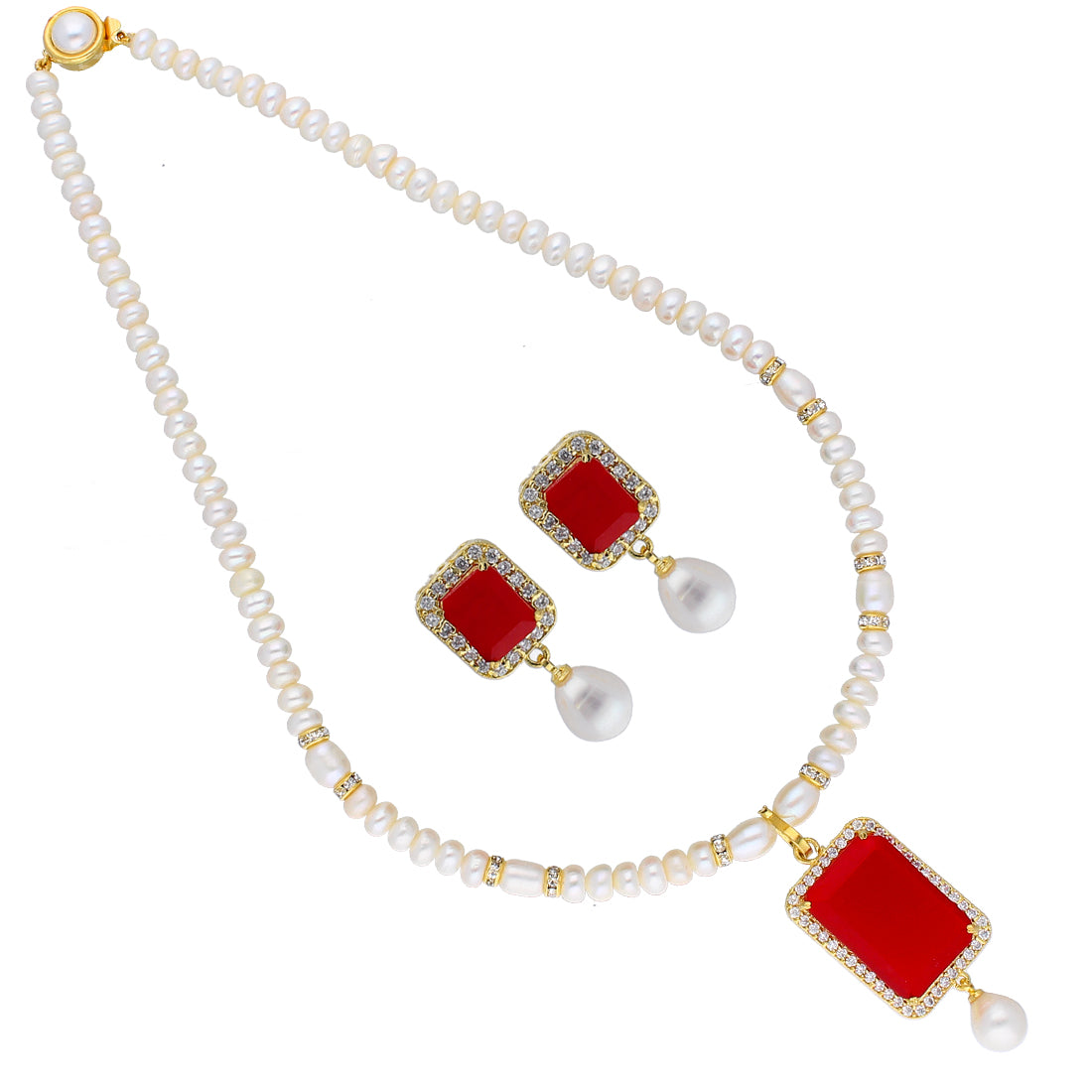 J Pearls Sara Pearl Pendant Set - Real Pearl Jewelry - Distacart