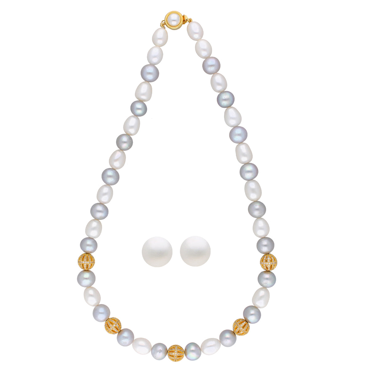 J Pearls Royal Pearl Set - Real Pearl Jewelry - Distacart