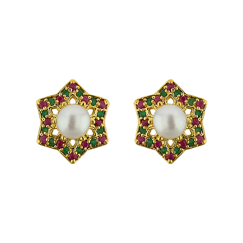 J Pearls Shining Star Pearl Earrings - Real Pearl Jewelry - Distacart