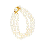 Thumbnail for J Pearls Bunch Of 3 Line Pearl Bracelet - Real Pearl Jewelry - Distacart