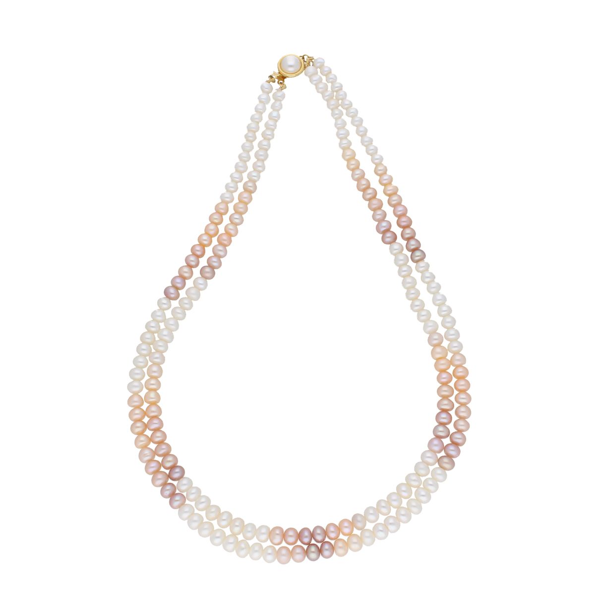 J Pearls 2 Line Mutli-Color Button Pearl Set - Real Pearl Jewelry - Distacart