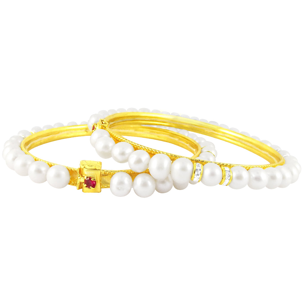 J Pearls Precise Pearl Bangles - Real Pearl Jewelry - Distacart