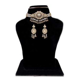J Pearls Vansha 3 Lines Round Pearl Choker - Real Pearl Jewelry - Distacart