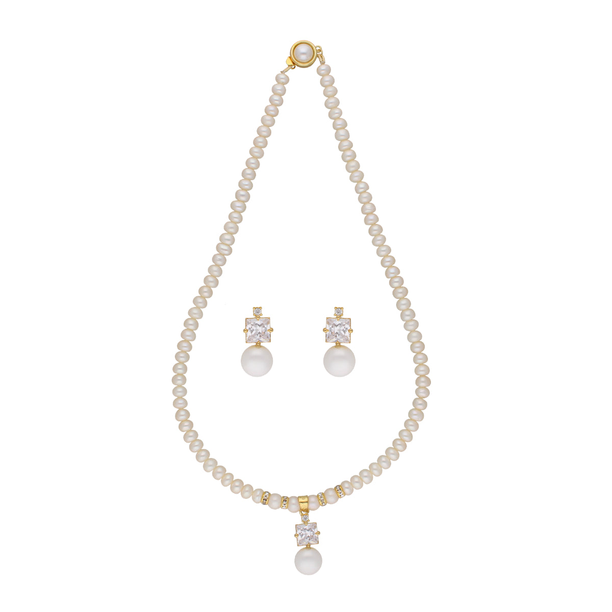 J Pearls Amazing Drop Pearl Set - Real Pearl Jewelry - Distacart