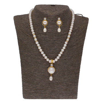 J Pearls Elegant Single Drop Pearl Set - Real Pearl Jewelry - Distacart