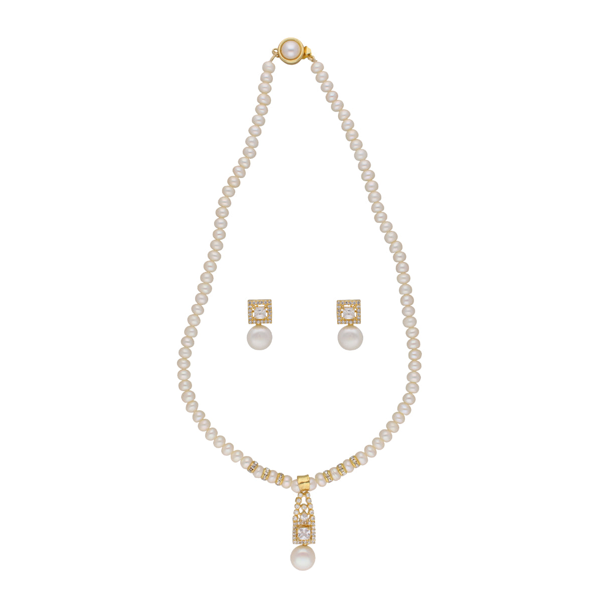 J Pearls Exclusive Pearl Set - Real Pearl Jewelry - Distacart