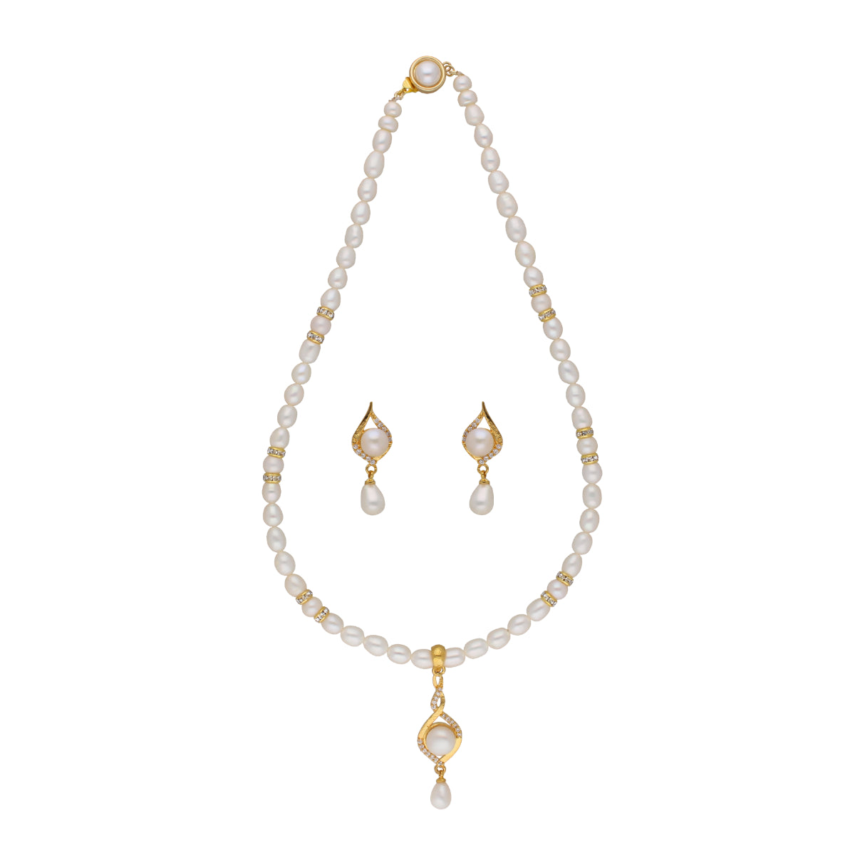 J Pearls Shine Pearl Set - Real Pearl Jewelry - Distacart