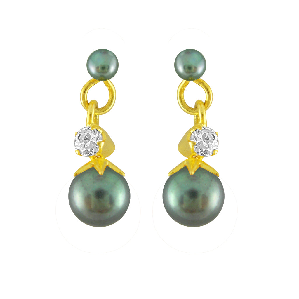 J Pearls Grey Pearl Earrings - Real Pearl Jewelry - Distacart