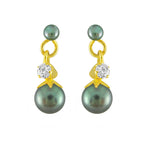 Thumbnail for J Pearls Grey Pearl Earrings - Real Pearl Jewelry - Distacart