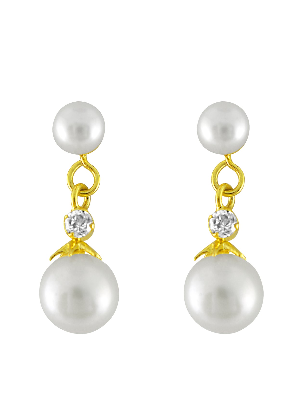 J Pearls White Beauty Pearl Earrings - Real Pearl Jewelry - Distacart
