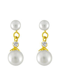 Thumbnail for J Pearls White Beauty Pearl Earrings - Real Pearl Jewelry - Distacart