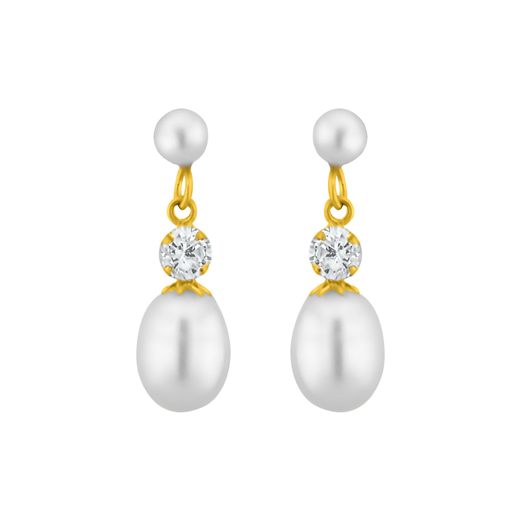 J Pearls White Pearl Hangings - Real Pearl Jewelry - Distacart