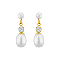 Thumbnail for J Pearls White Pearl Hangings - Real Pearl Jewelry - Distacart