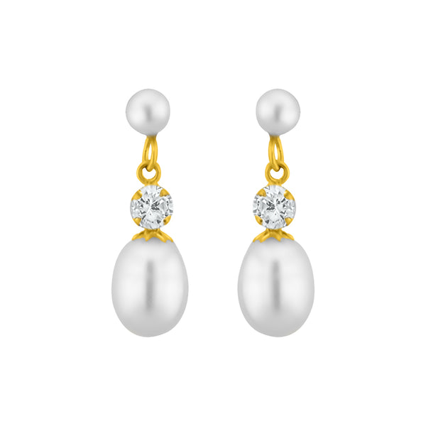 J Pearls White Pearl Hangings - Real Pearl Jewelry - Distacart