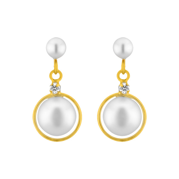 J Pearls White Pearl Hangings - Real Pearl Jewelry - Distacart
