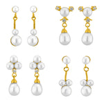 Thumbnail for J Pearls Classic Pearl Earrings Combo - Real Pearl Jewelry - Distacart