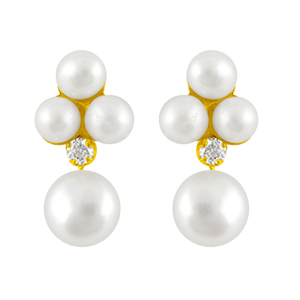J Pearls Snow White Pearl Earrings - Real Pearl Jewelry - Distacart