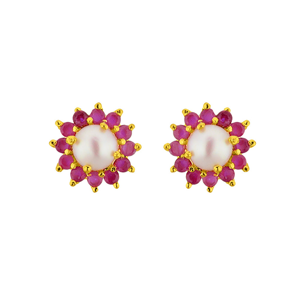 J Pearls Red Rose Pearl Earrings - Real Pearl Jewelry - Distacart