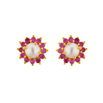 Thumbnail for J Pearls Red Rose Pearl Earrings - Real Pearl Jewelry - Distacart