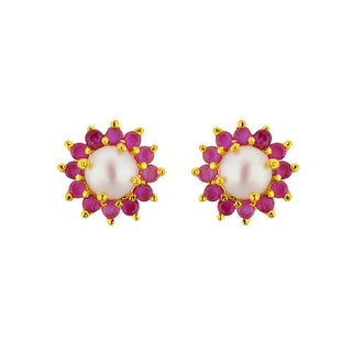 J Pearls Red Rose Pearl Earrings - Real Pearl Jewelry - Distacart