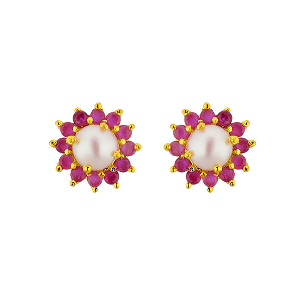 J Pearls Red Rose Pearl Earrings - Real Pearl Jewelry - Distacart
